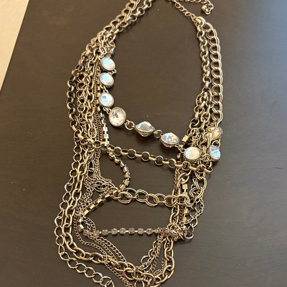 New York & Company Gold and Silver Multi-Layer Necklace - Picture 3 of 3